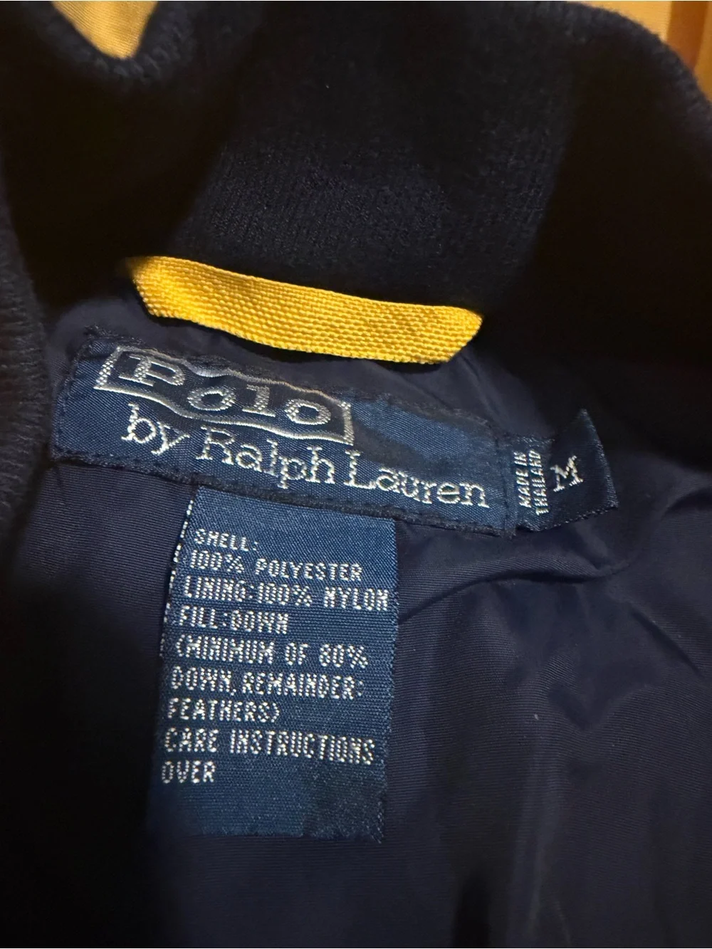 Vintage Polo Ralph Lauren Bubble Puffer Jacket Men’s Medium Yellow Nuptse Style